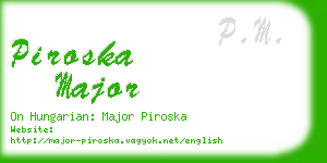 piroska major business card